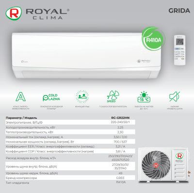 Кондиционер Royal Clima GRIDA On-Off RC-GR22HN