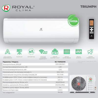 Кондиционер Royal Clima TRIUMPH On-Off RC-TWN22HN